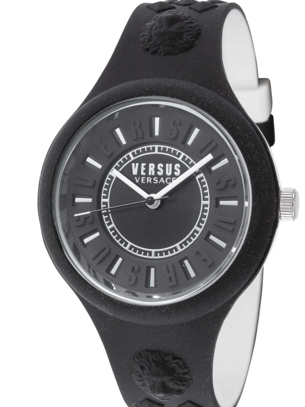 Versus Versace Black Silicone Logo Dial Watch